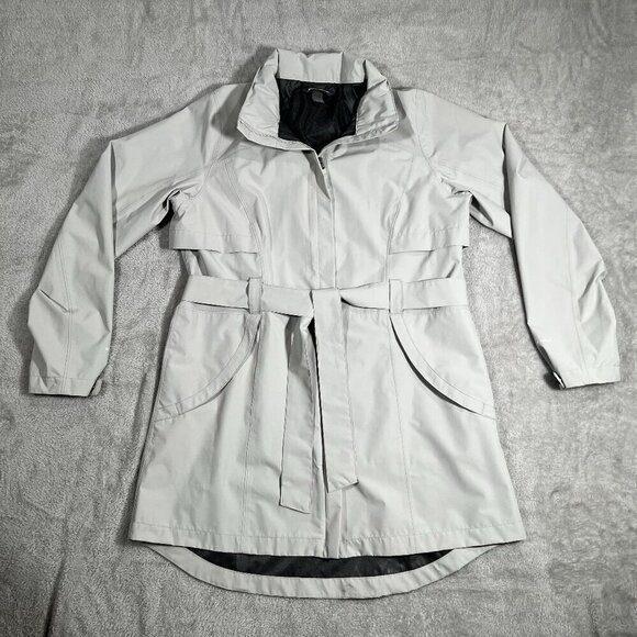 Eddie Bauer Trench Coat Women's Medium Mid-Length Kona Concealable Hood - Picture 1 of 16